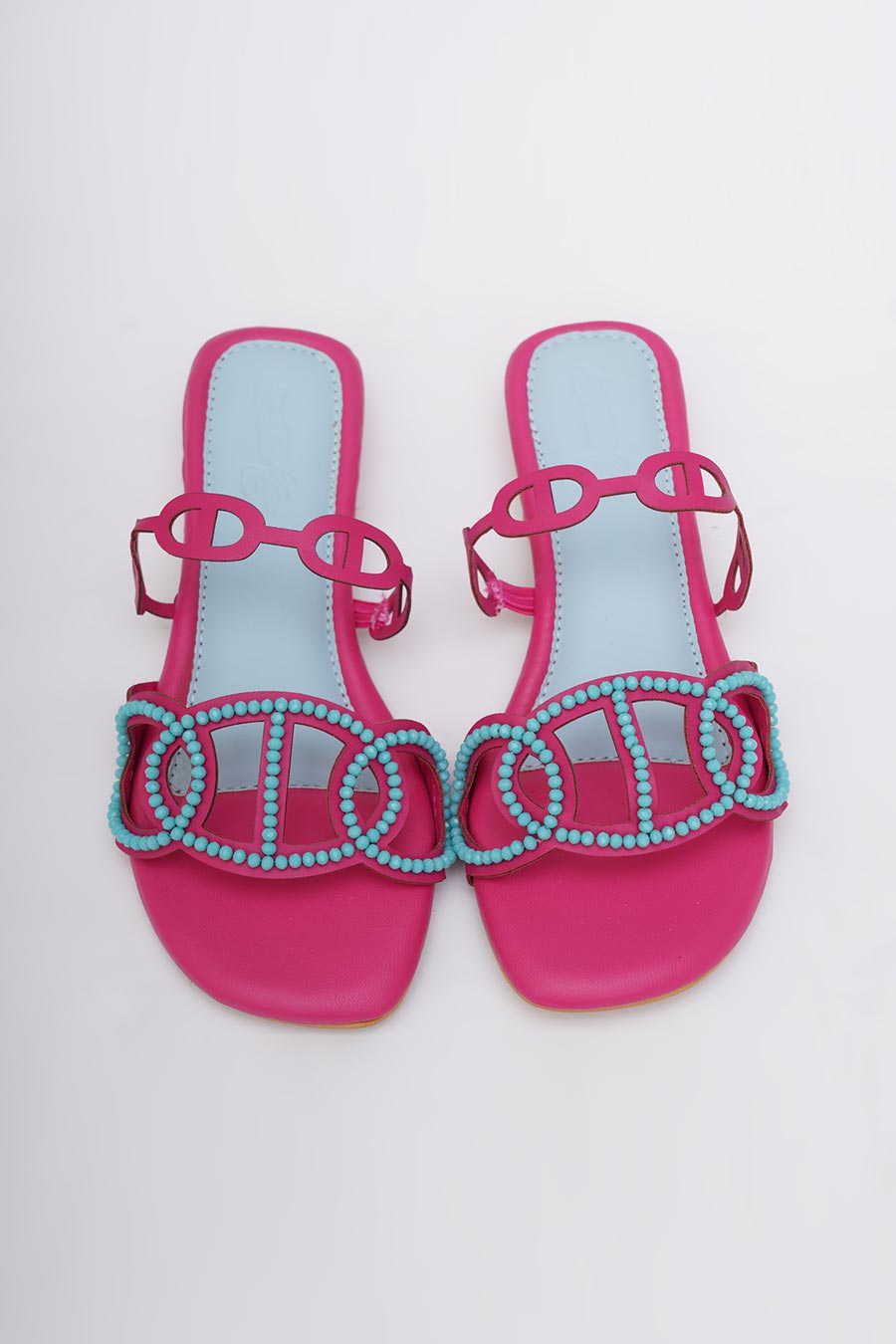 Pink Hand Embroidered Flats