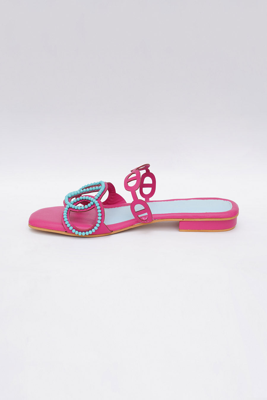 Pink Hand Embroidered Flats