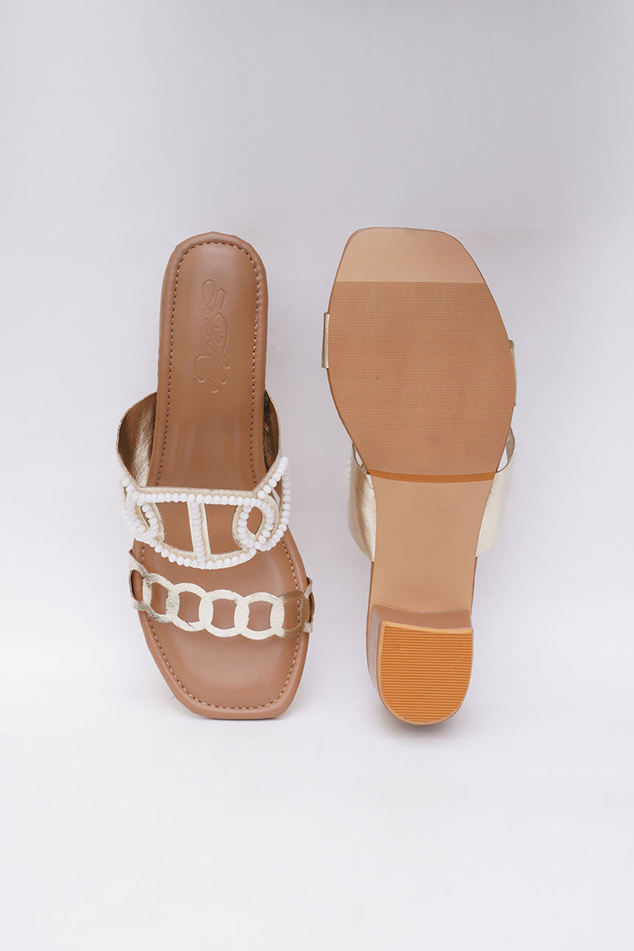 Golden Block Heels