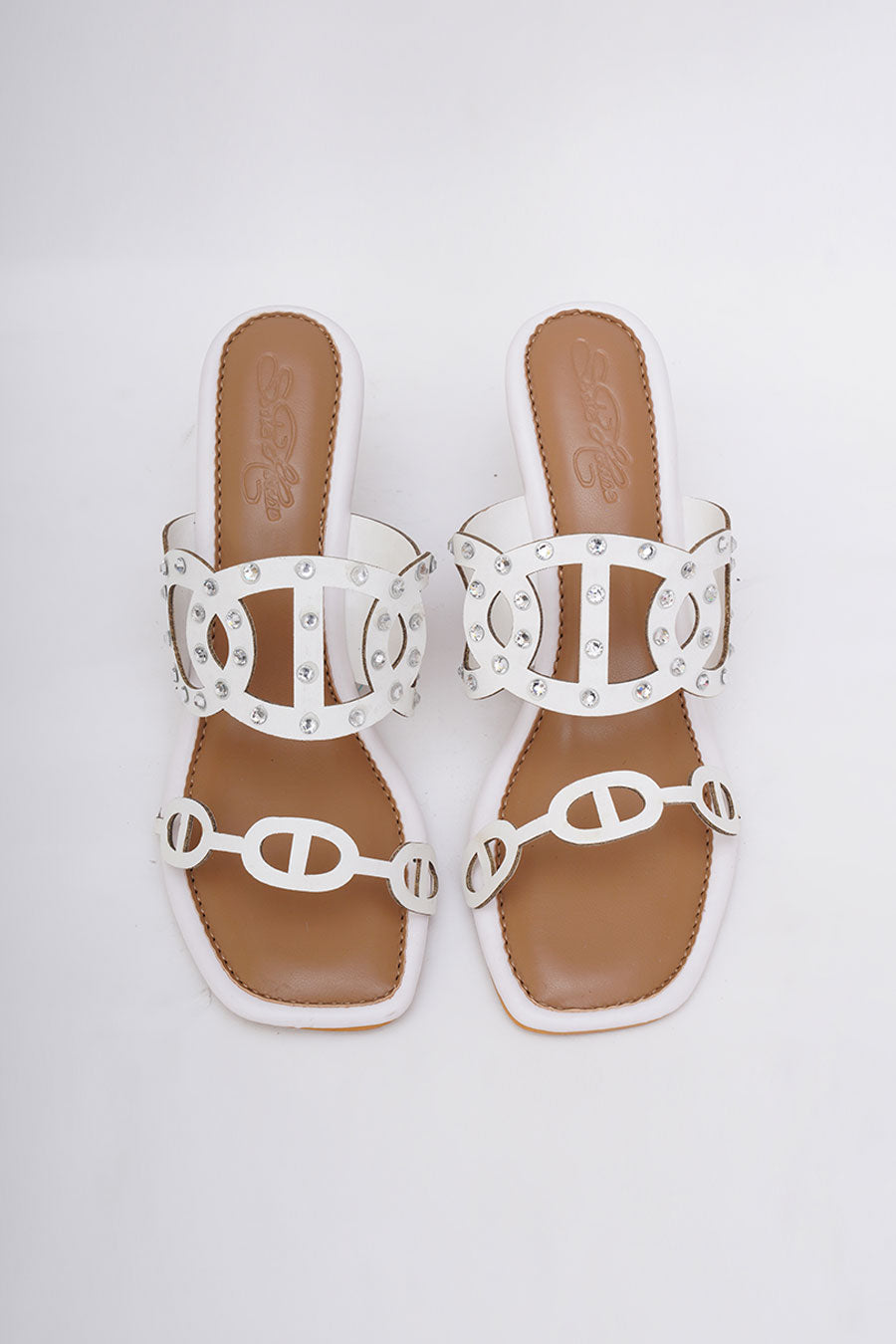 White Swarosvki Stones Ducth Heels