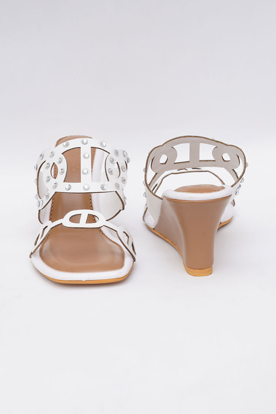 White Swarosvki Stones Ducth Heels