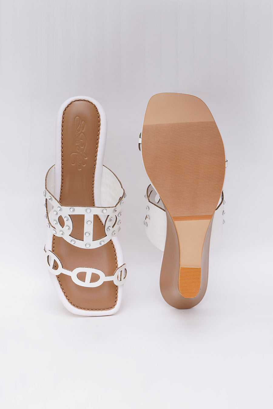 White Swarosvki Stones Ducth Heels