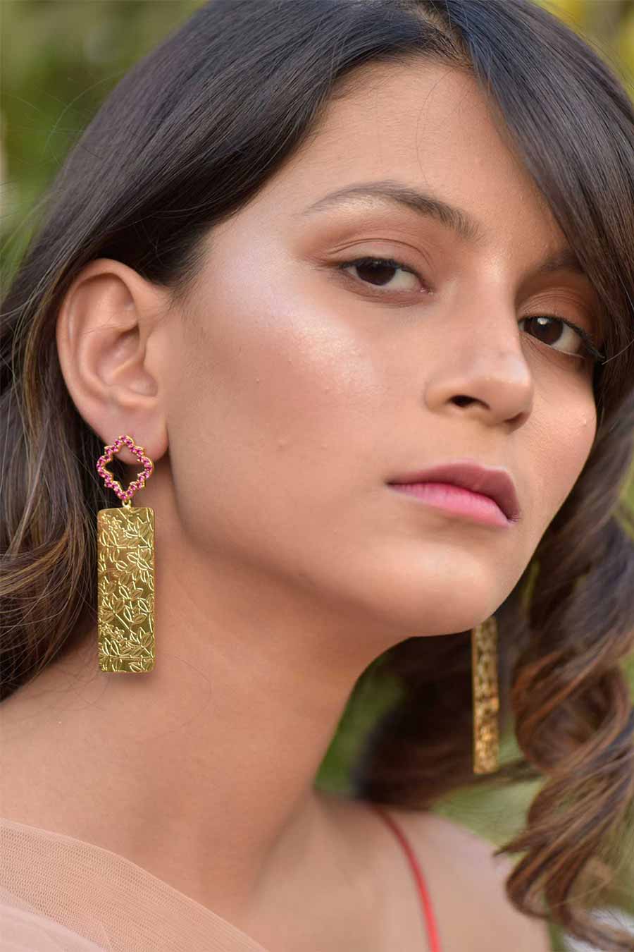 Brileto Gold Plated Silver Earrings