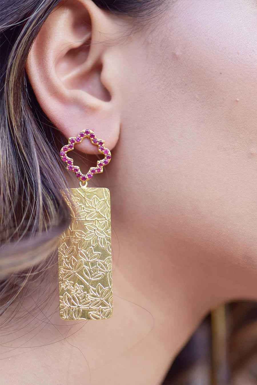 Brileto Gold Plated Silver Earrings