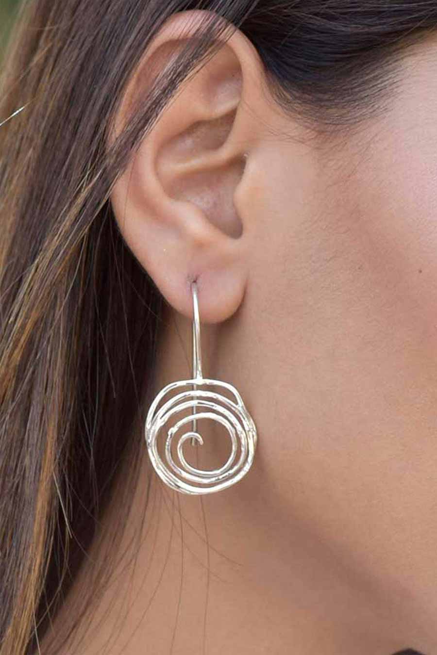 Silver Rose Earrings