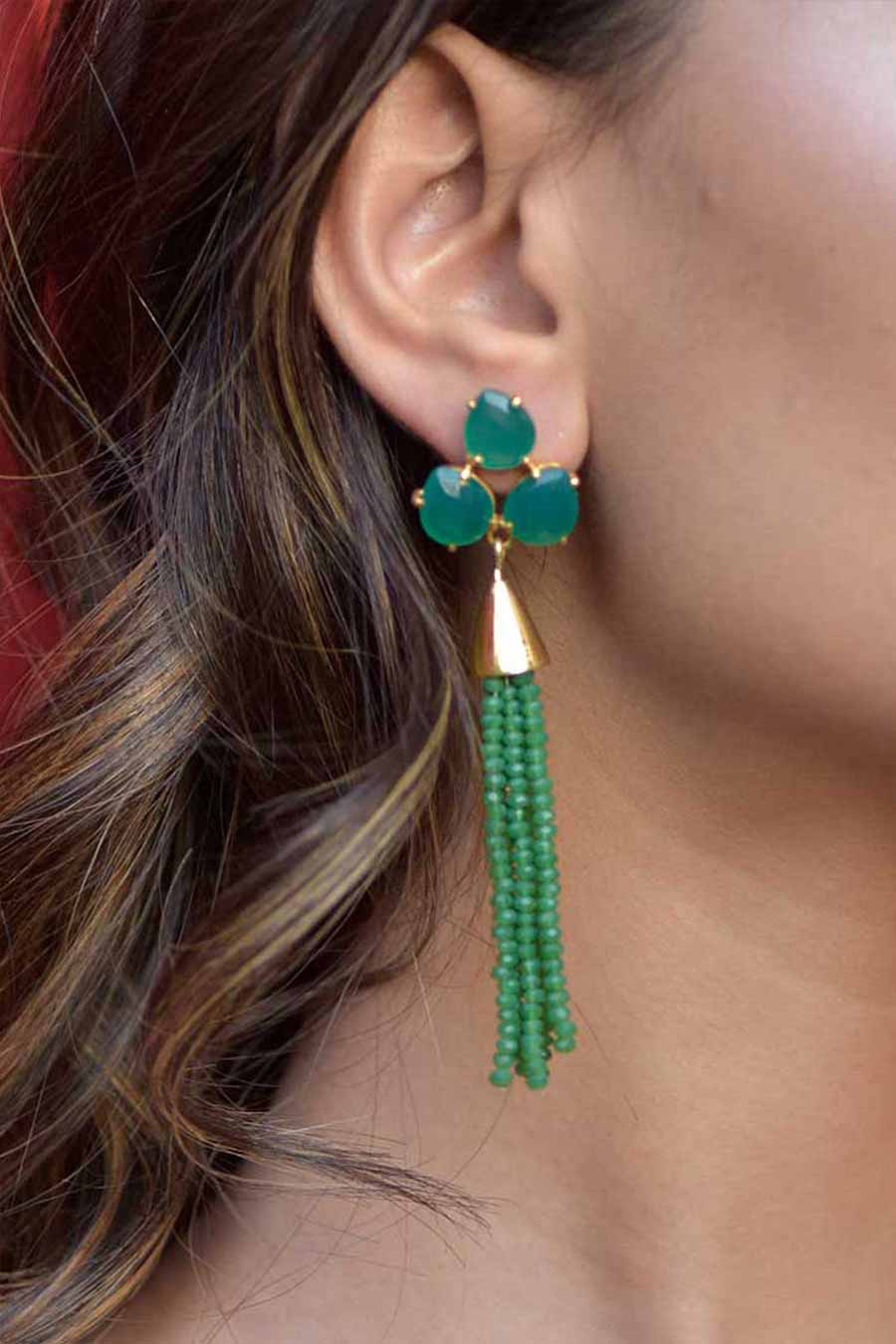 Green Onyx Meraki Earrings
