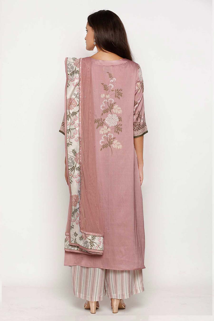 Printed Pintuck Kurta Set (Set of 3)