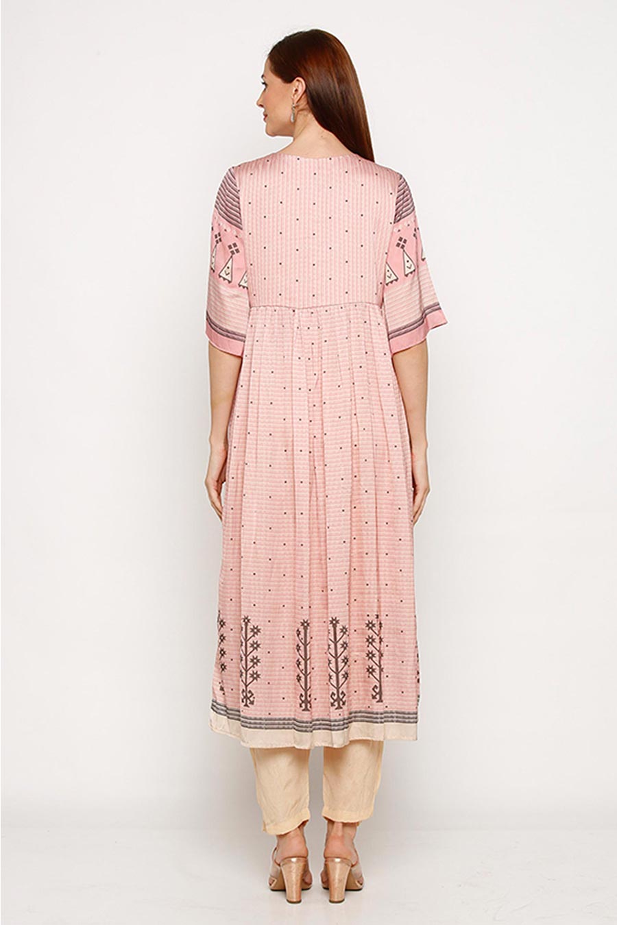 Pixel Printed Satin Dress