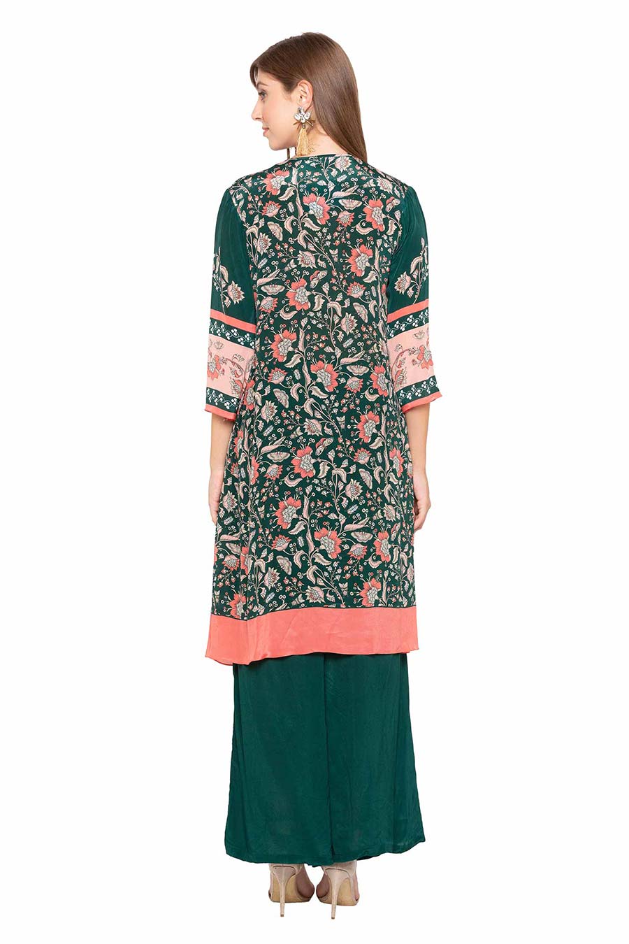 Green Printed Kurta & Palazzo Set