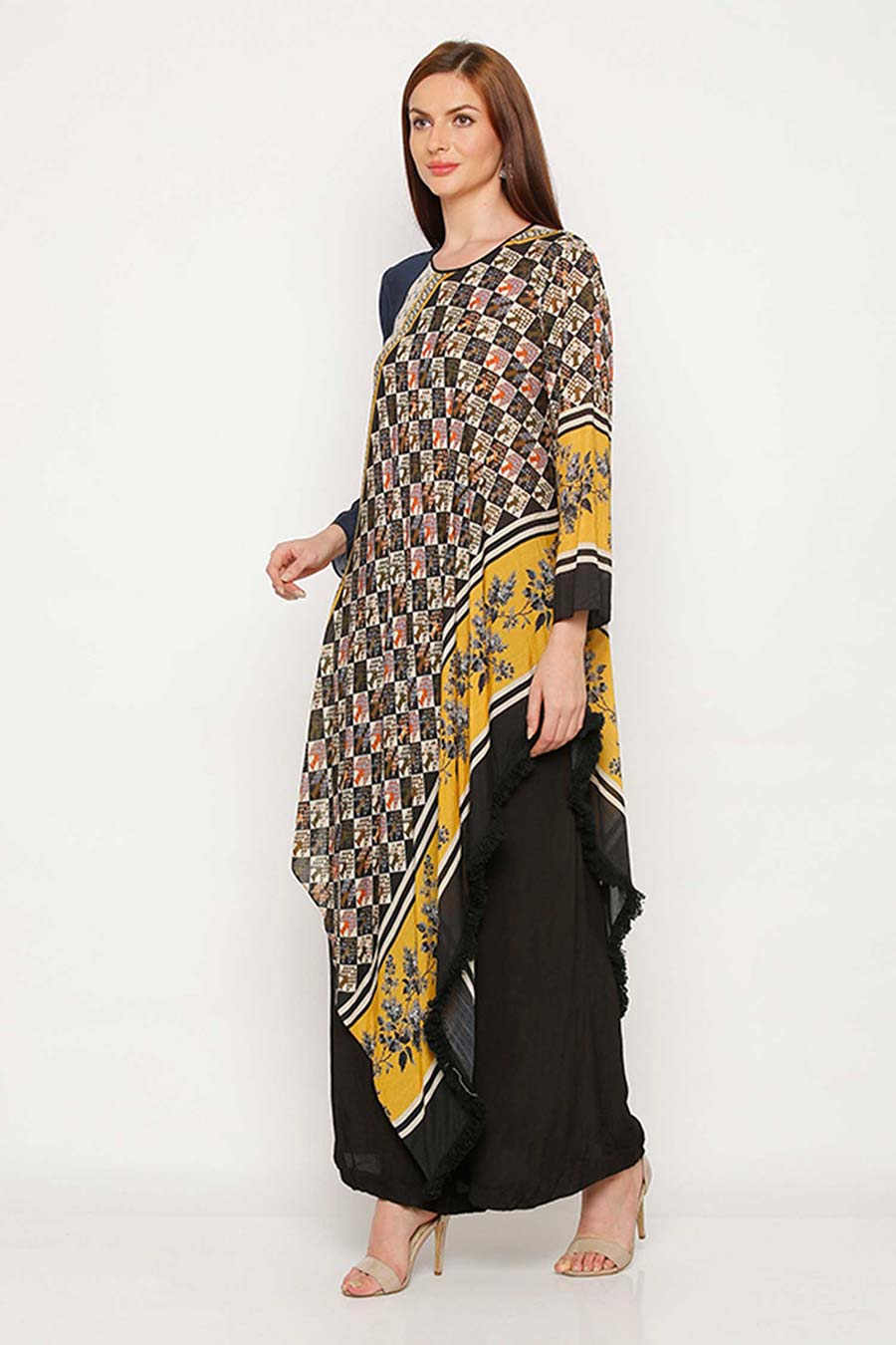 Multicolor Print Tunic Kurta Set (Set of 2)