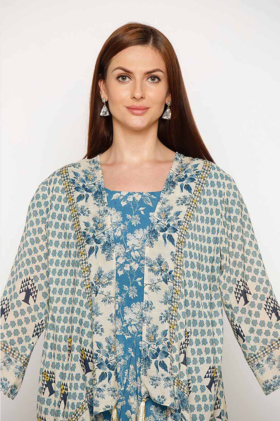 Blue Jumpsuit & Jacket Co-ord Set (Set of 2)