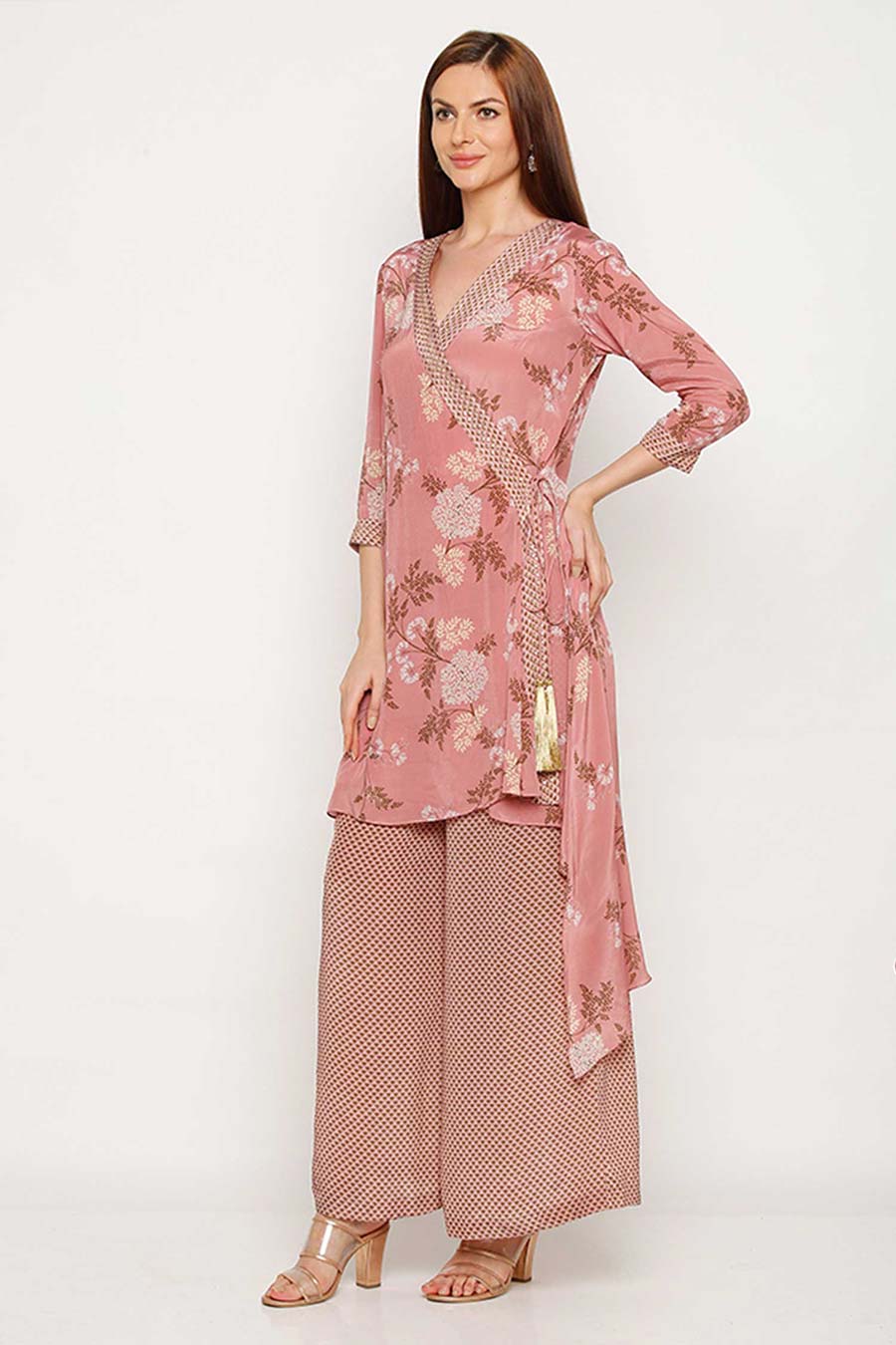 Printed Wrap Kurta & Pant Set