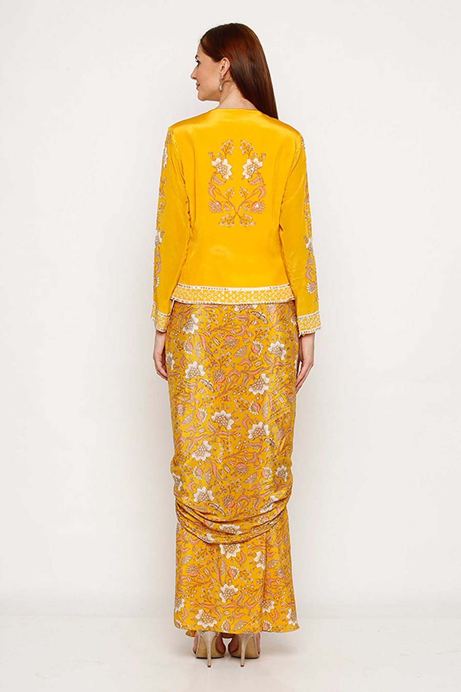 Yellow Top and Drape Skirt Co-ord Set