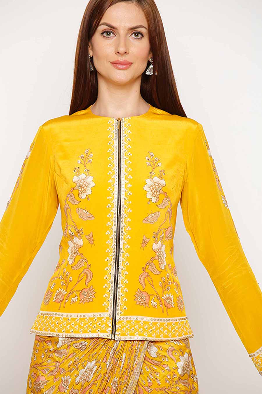 Yellow Top and Drape Skirt Co-ord Set
