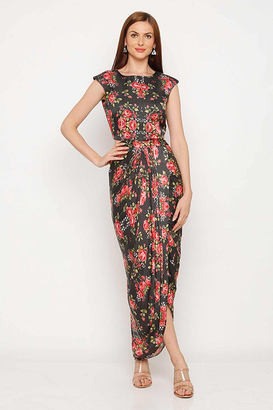 Printed Dress & Cape Co-ord Set (Set of 2)