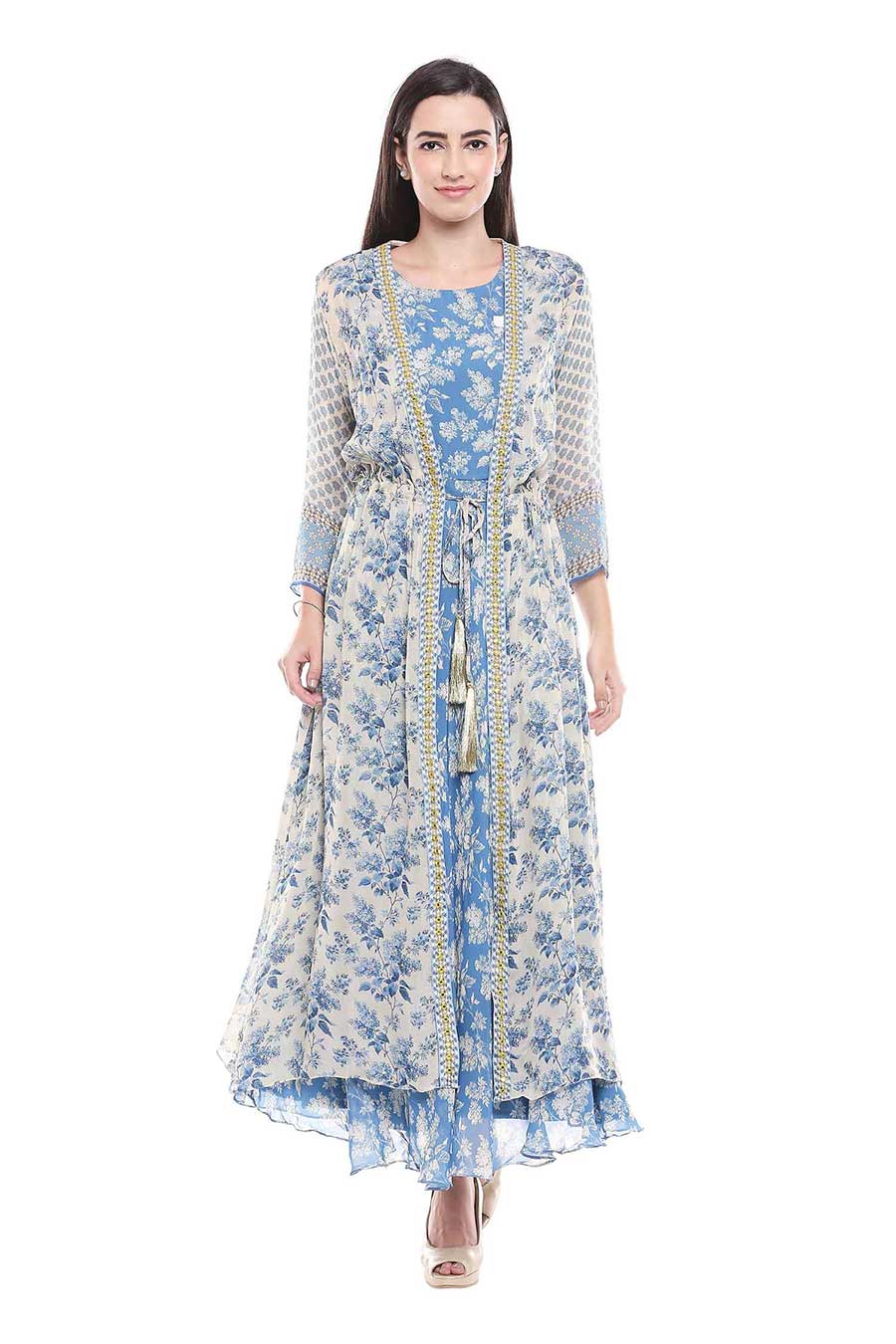Blue Dress & Jacket Co-ord Set (Set of 2)