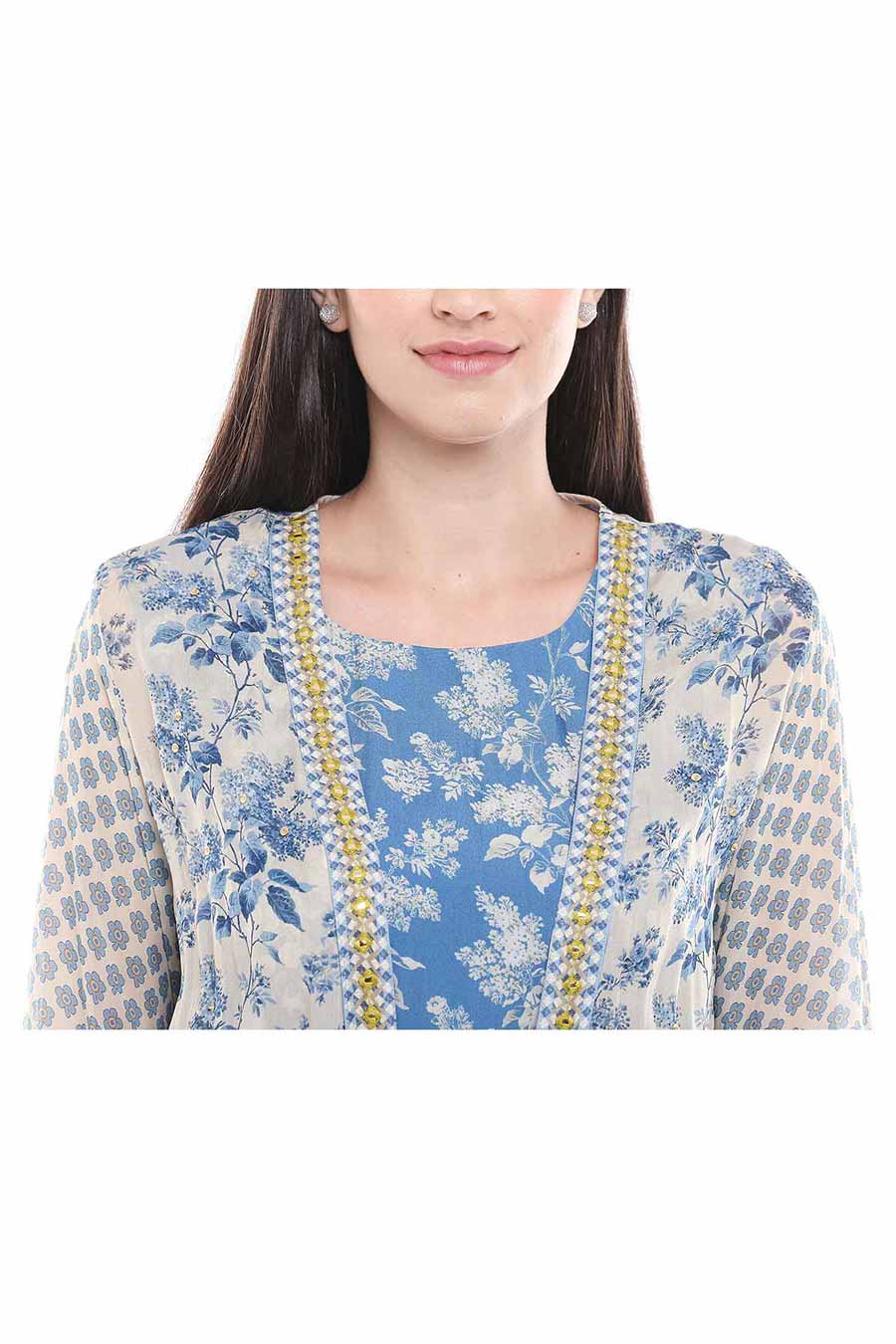 Blue Dress & Jacket Co-ord Set (Set of 2)