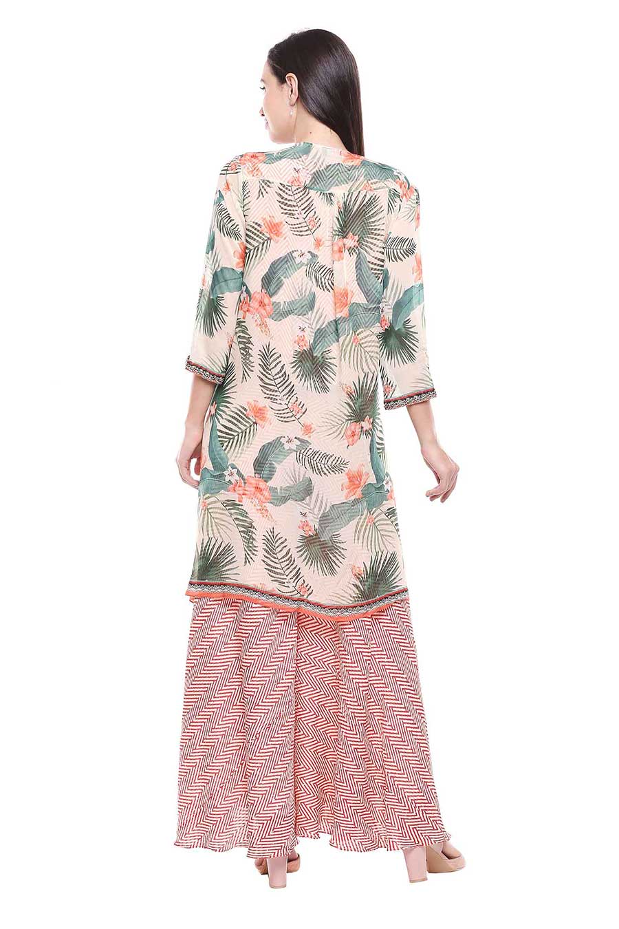 Tropical Print Co-ord Set with Jacket (Set of 3)