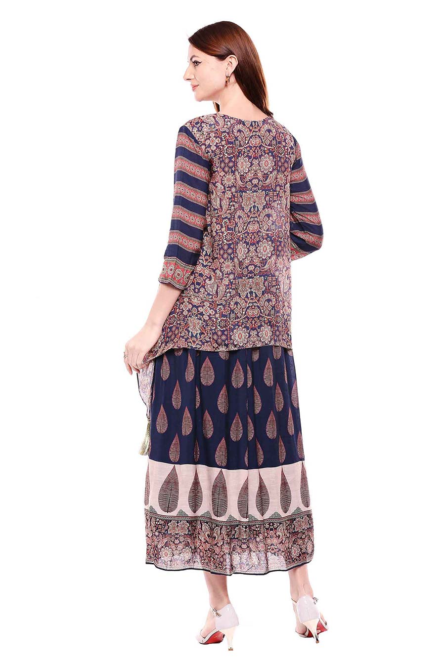 Madhubani Print Asymmetrical Dress