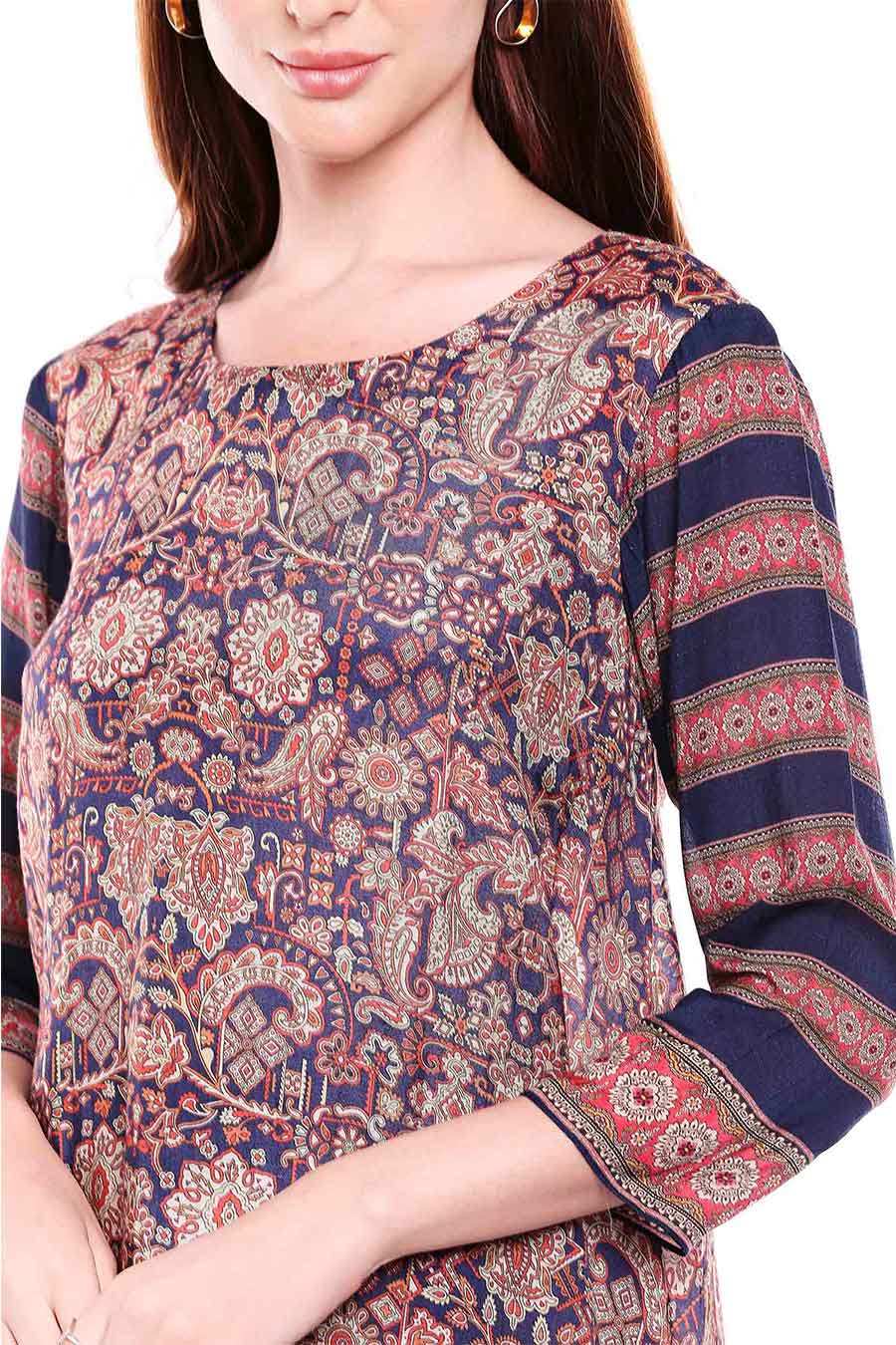 Madhubani Print Asymmetrical Dress