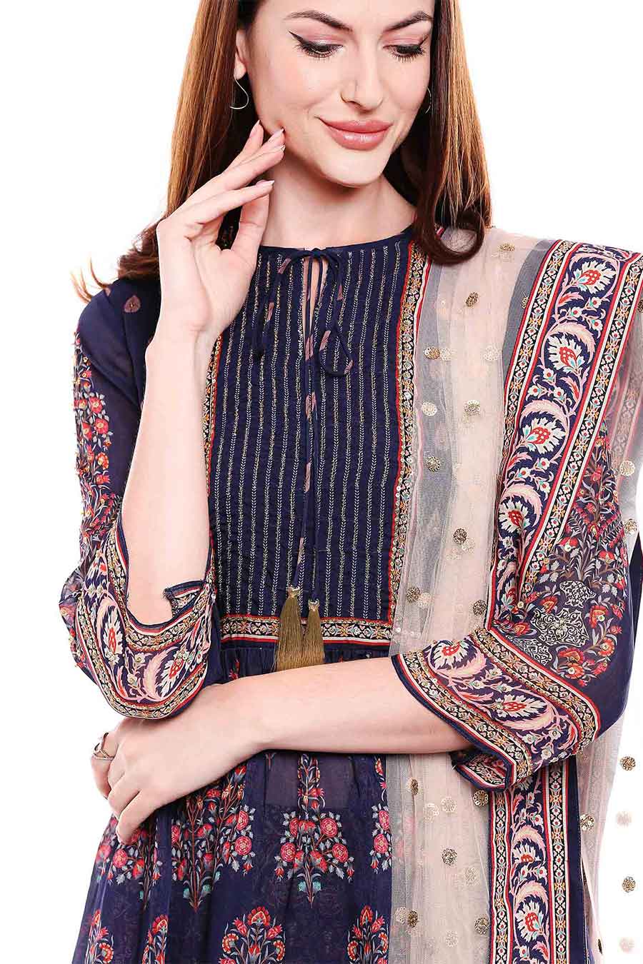 Madhubani Print Sharara Kurta Set (Set of 3)