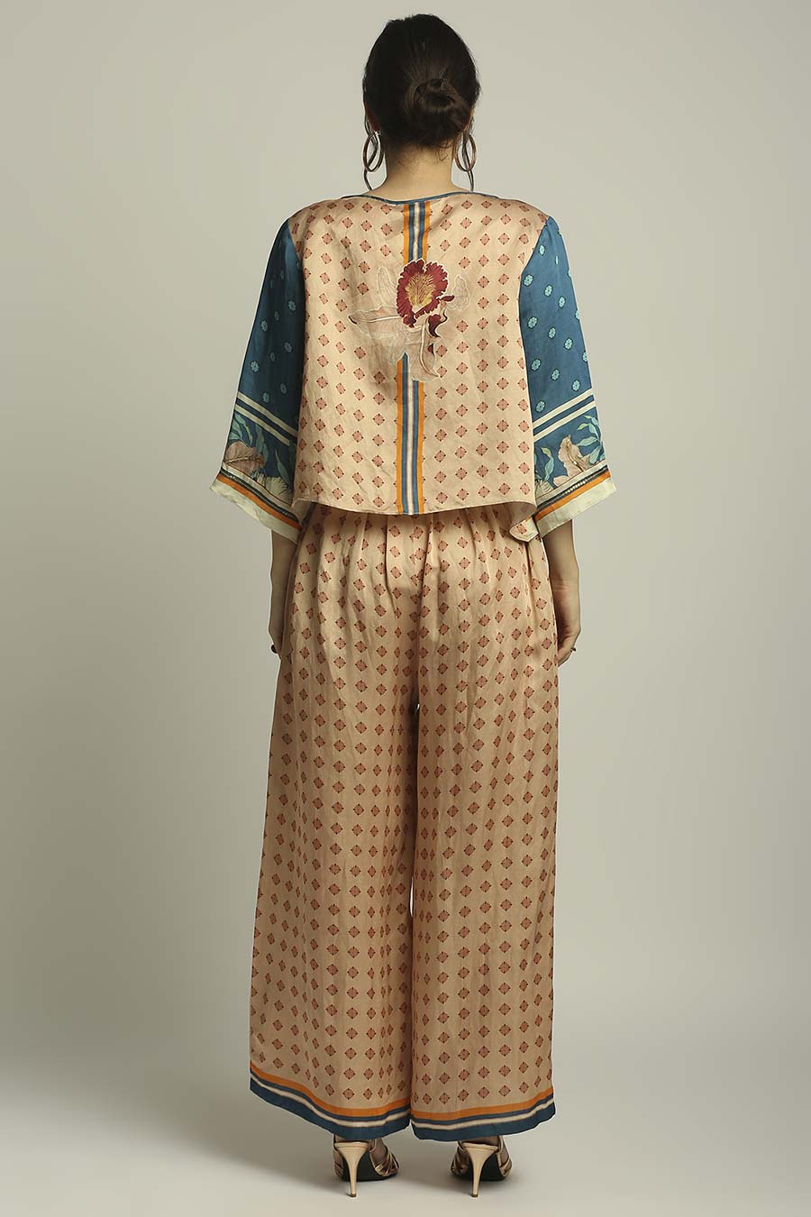 Peach & Blue Printed Co-Ord Set