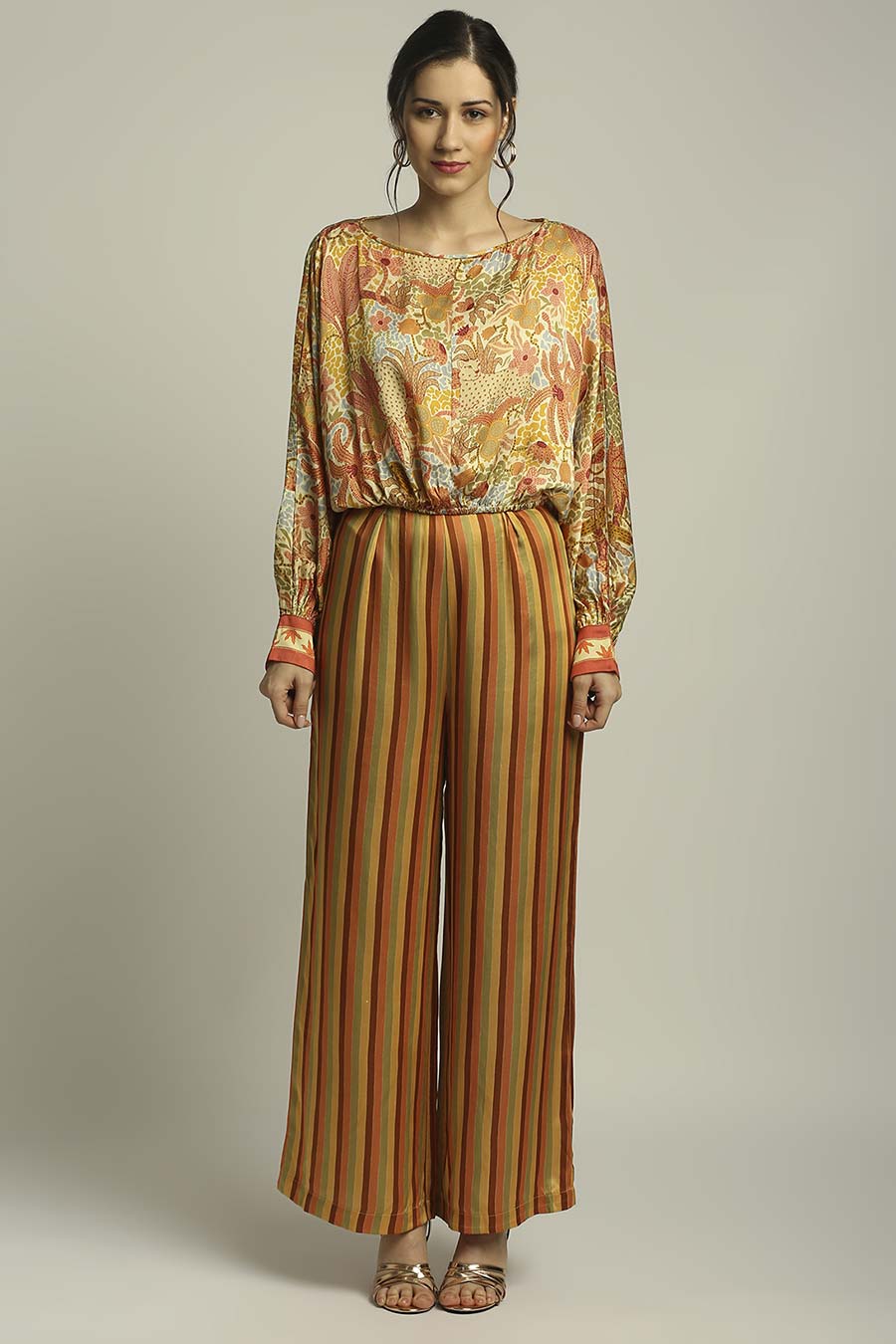 Yellow Printed Top & Pant Set