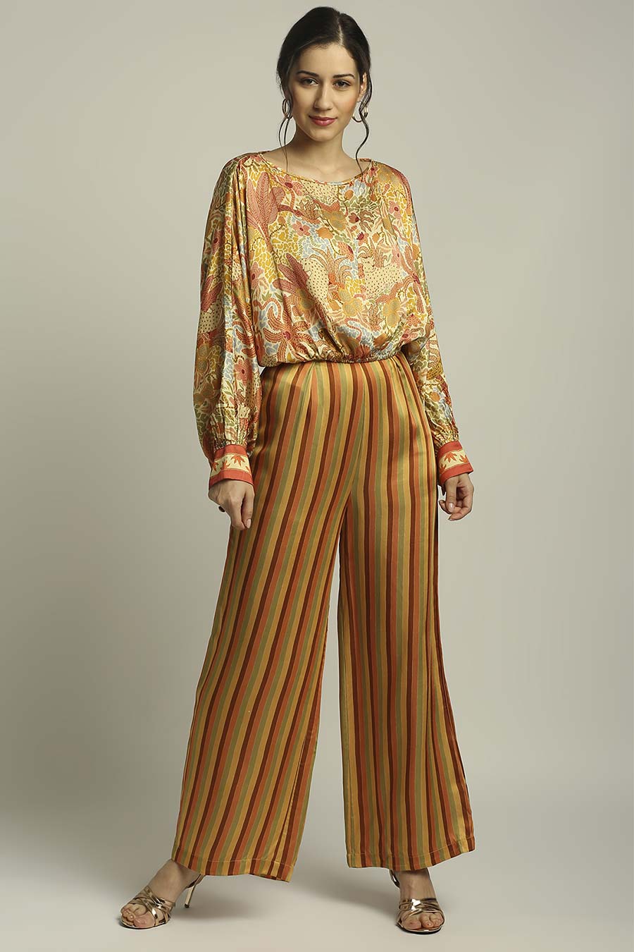 Yellow Printed Top & Pant Set