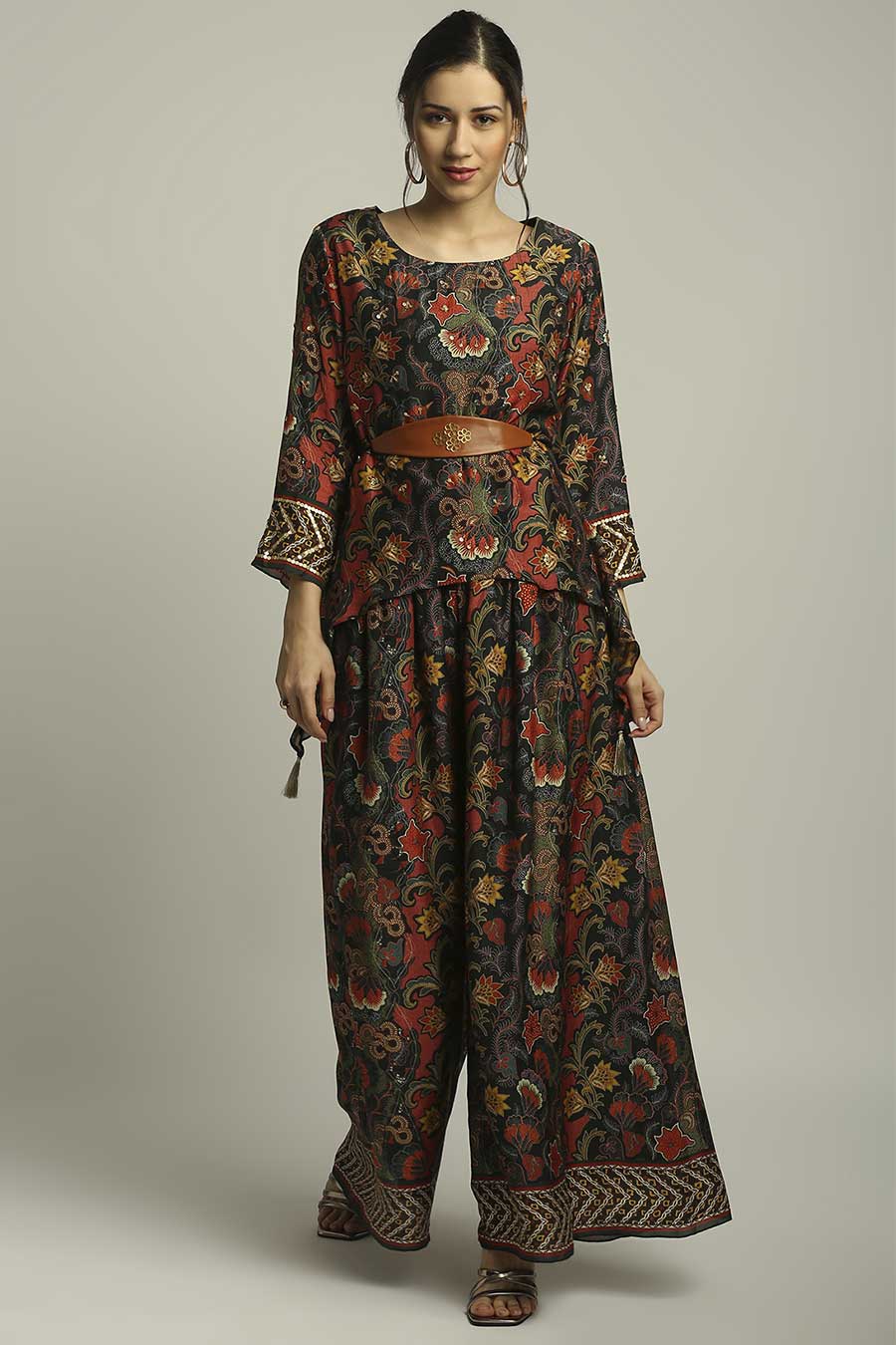 Batik Printed Embellished Co-Ord Set