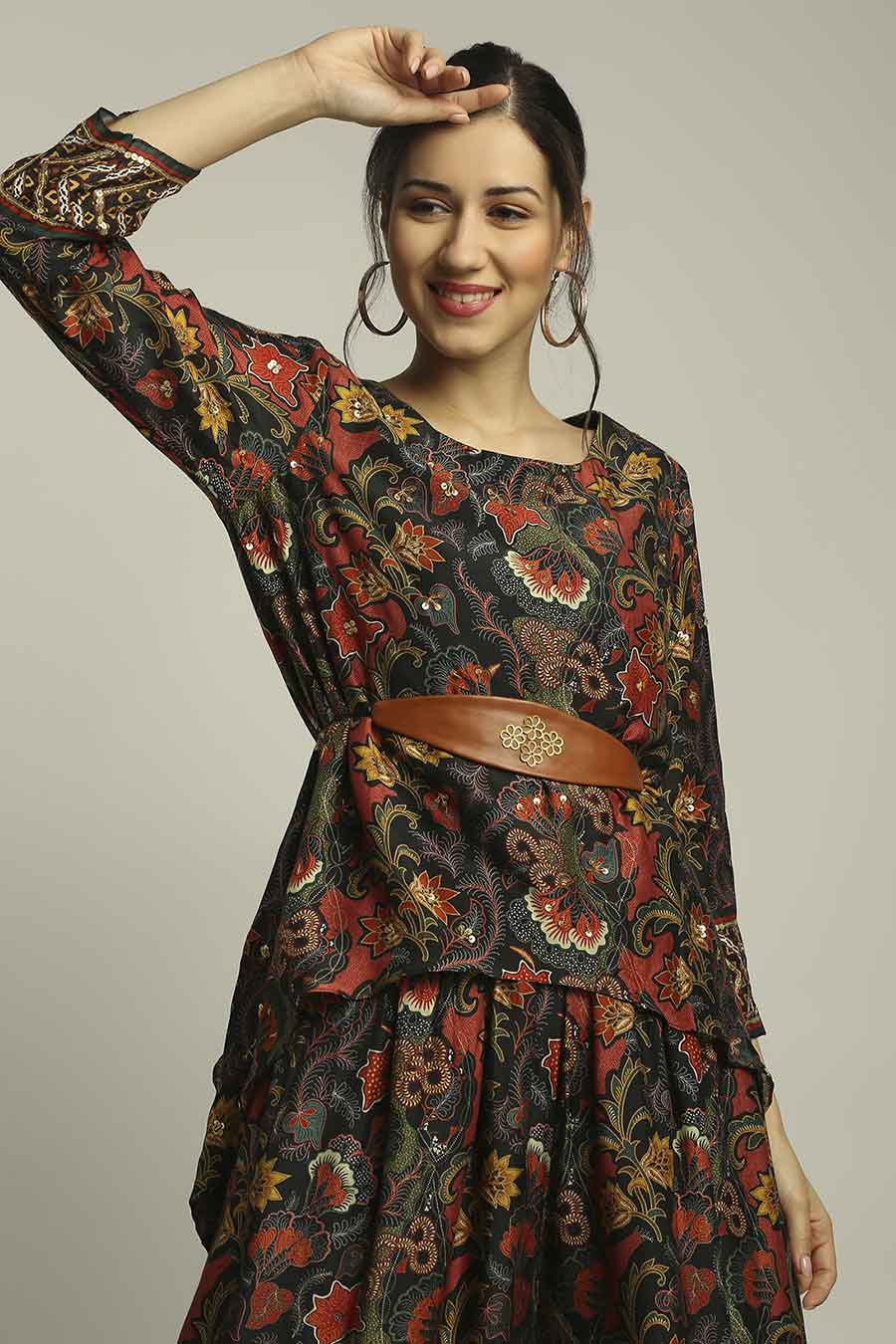 Batik Printed Embellished Co-Ord Set