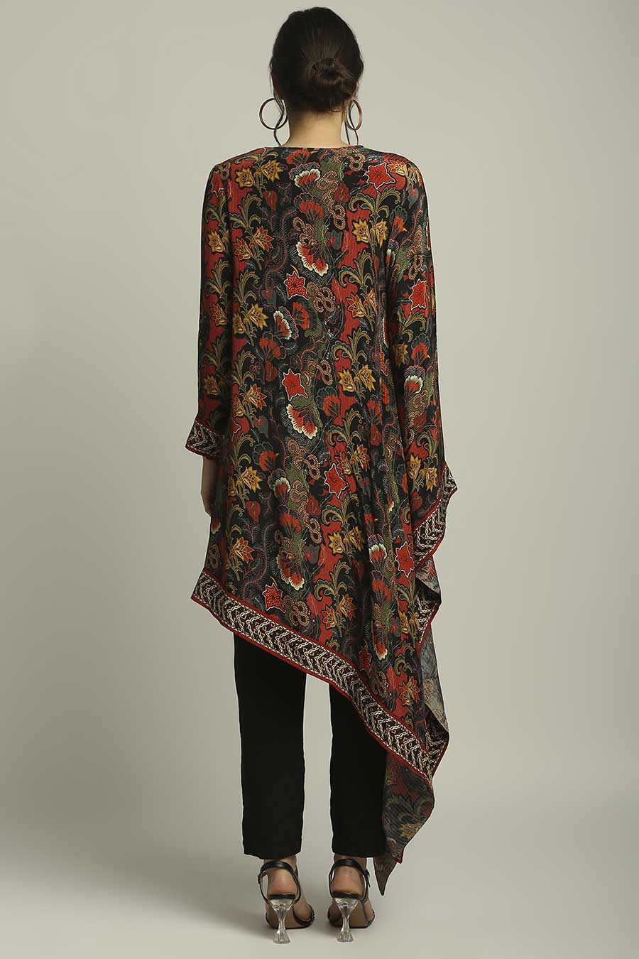 Batik Printed Asymmetrical Kurta & Pant Set