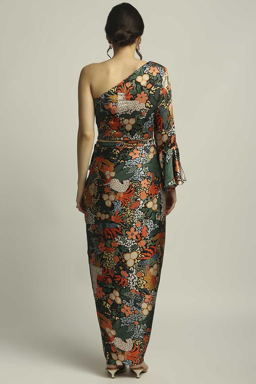 Multicolor Printed Top & Skirt Co-Ord Set