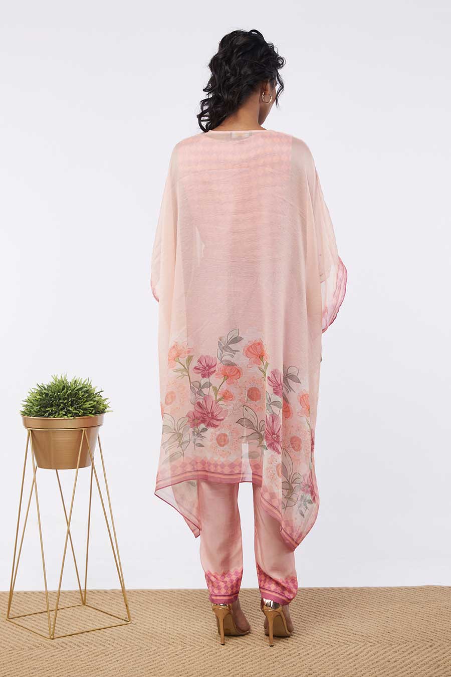 Bloom Printed Co-Ord Set With Kaftan Jacket