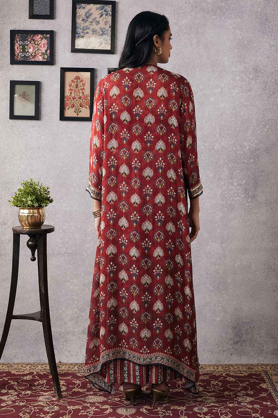 Sarouk Embroidered Co-Ord Set With Jacket