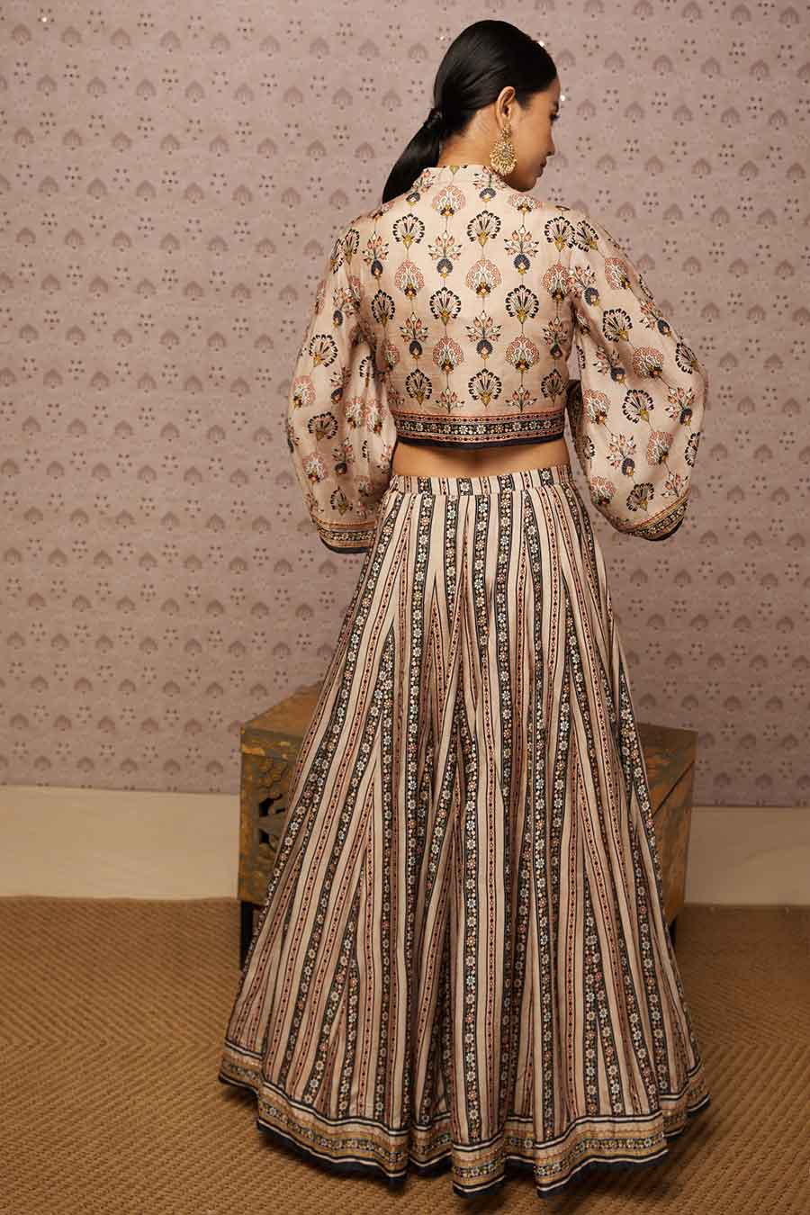 Sarouk Embroidered Lehenga Set With Jacket