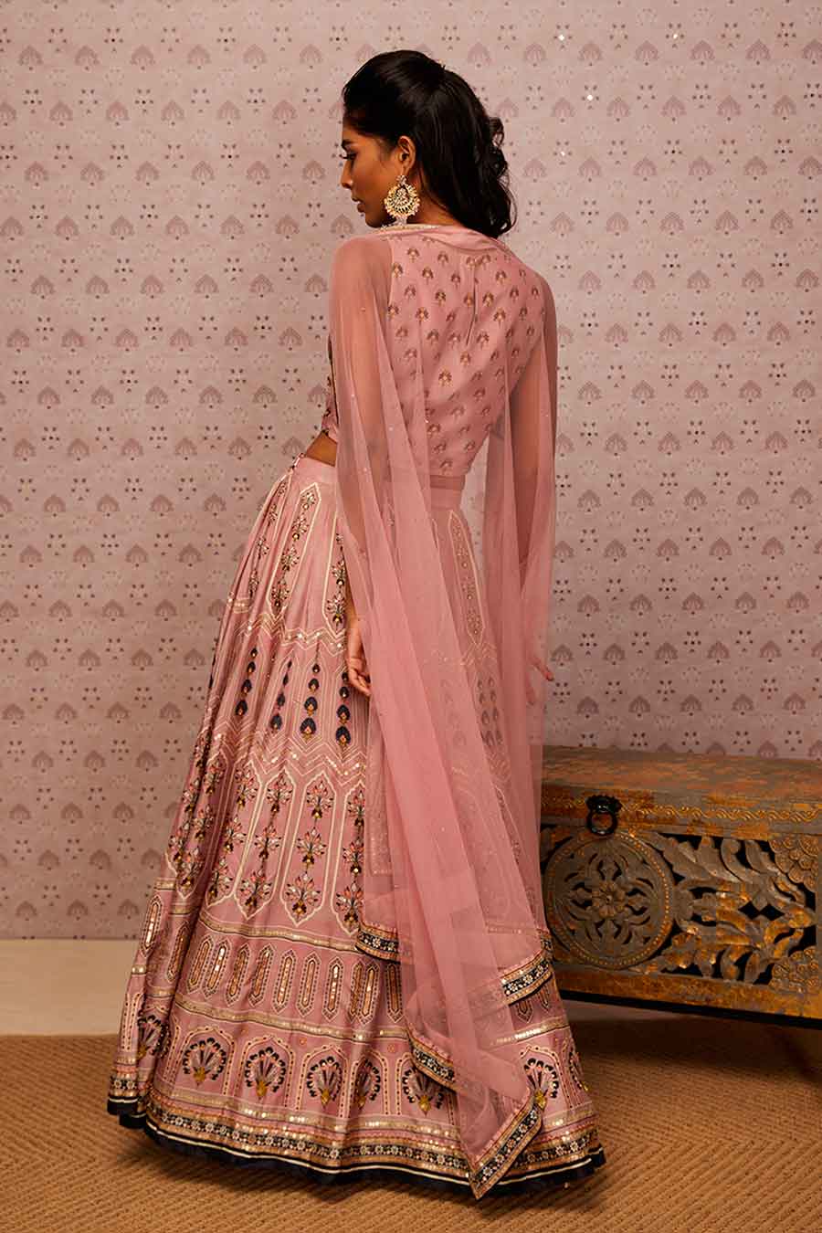 Sarouk Embroidered Lehenga With Dupatta