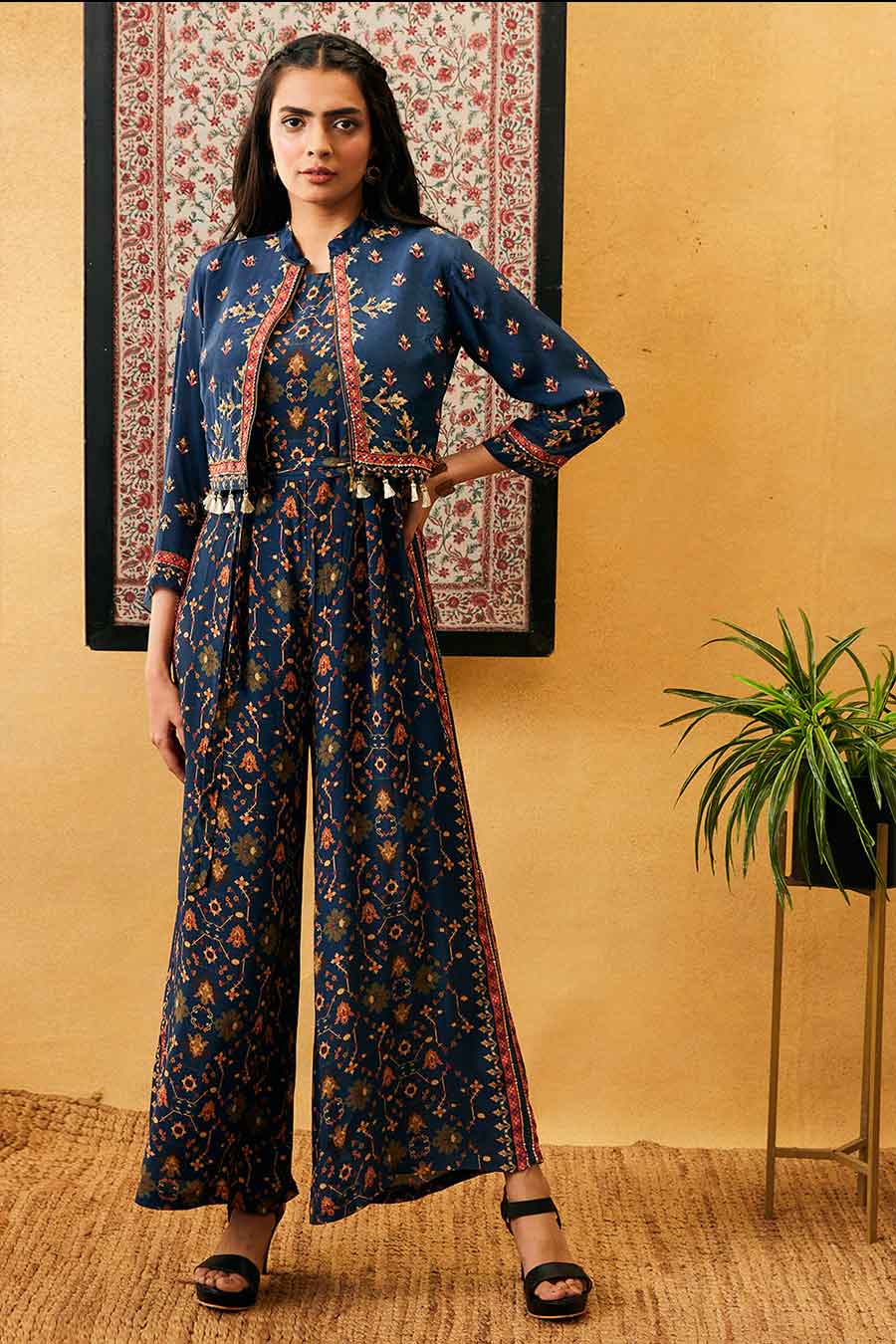 Zahra Printed Jumpsuit With Jacket