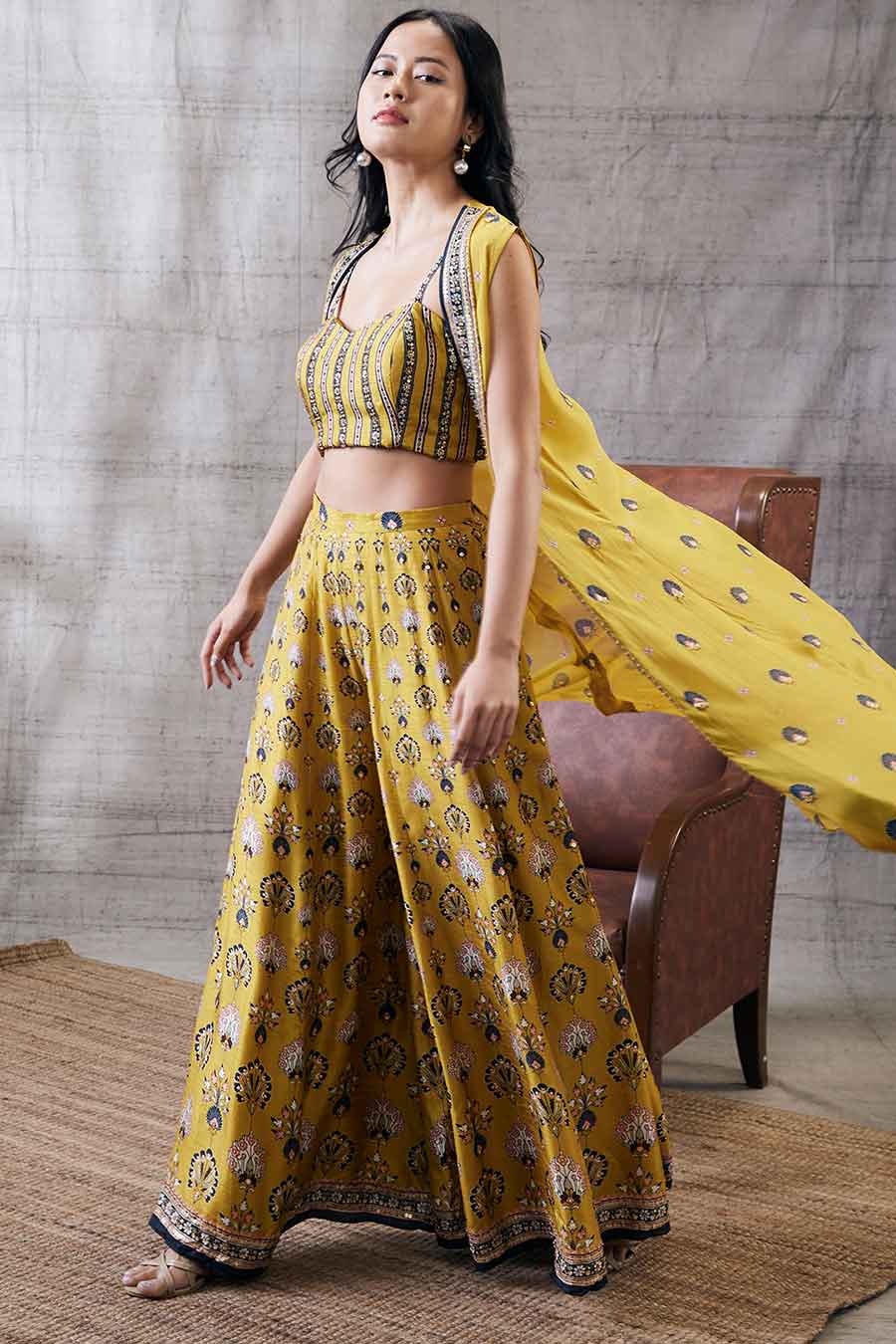 Sarouk Embroidered Co-Ord Set With Jacket
