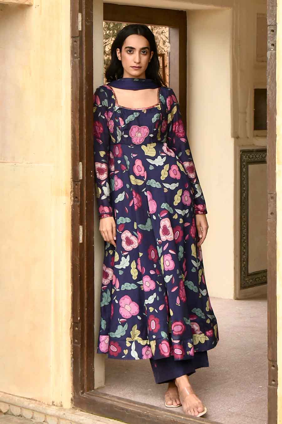 Oxford Knight Blue Chanderi Kurta Set
