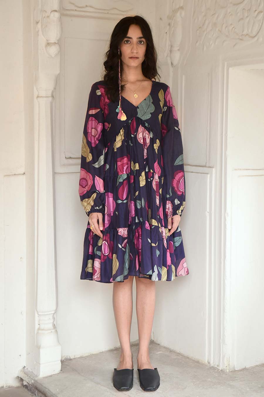 Oxford Blue Floral Print Dress