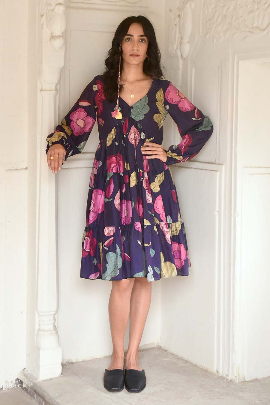Oxford Blue Floral Print Dress