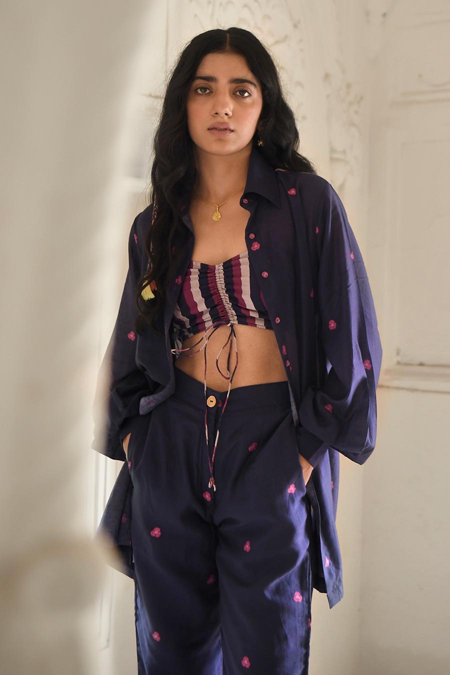 Iris Blue Chanderi Co-Ord Set
