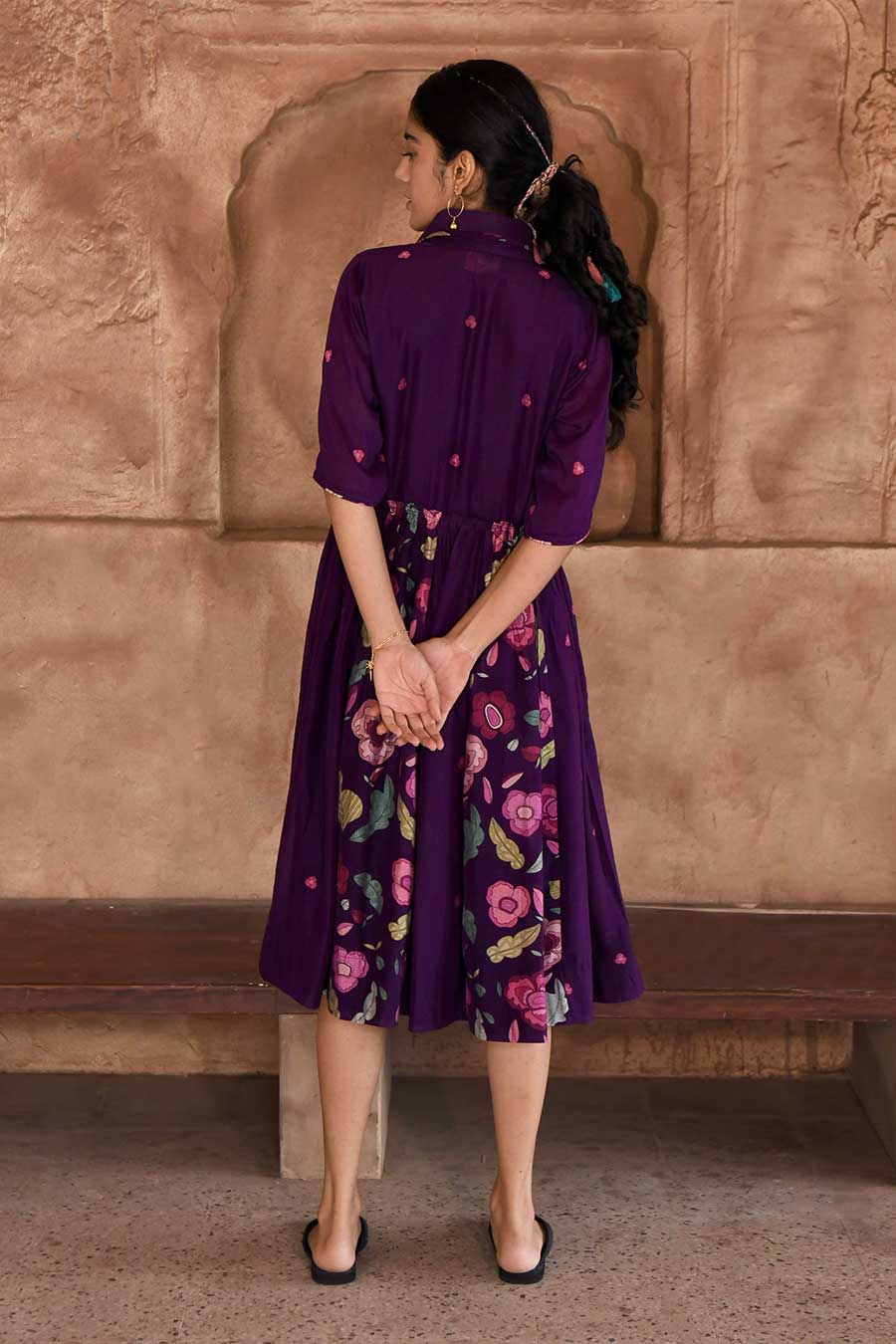 Mulberry Floral Print Shirt Dress
