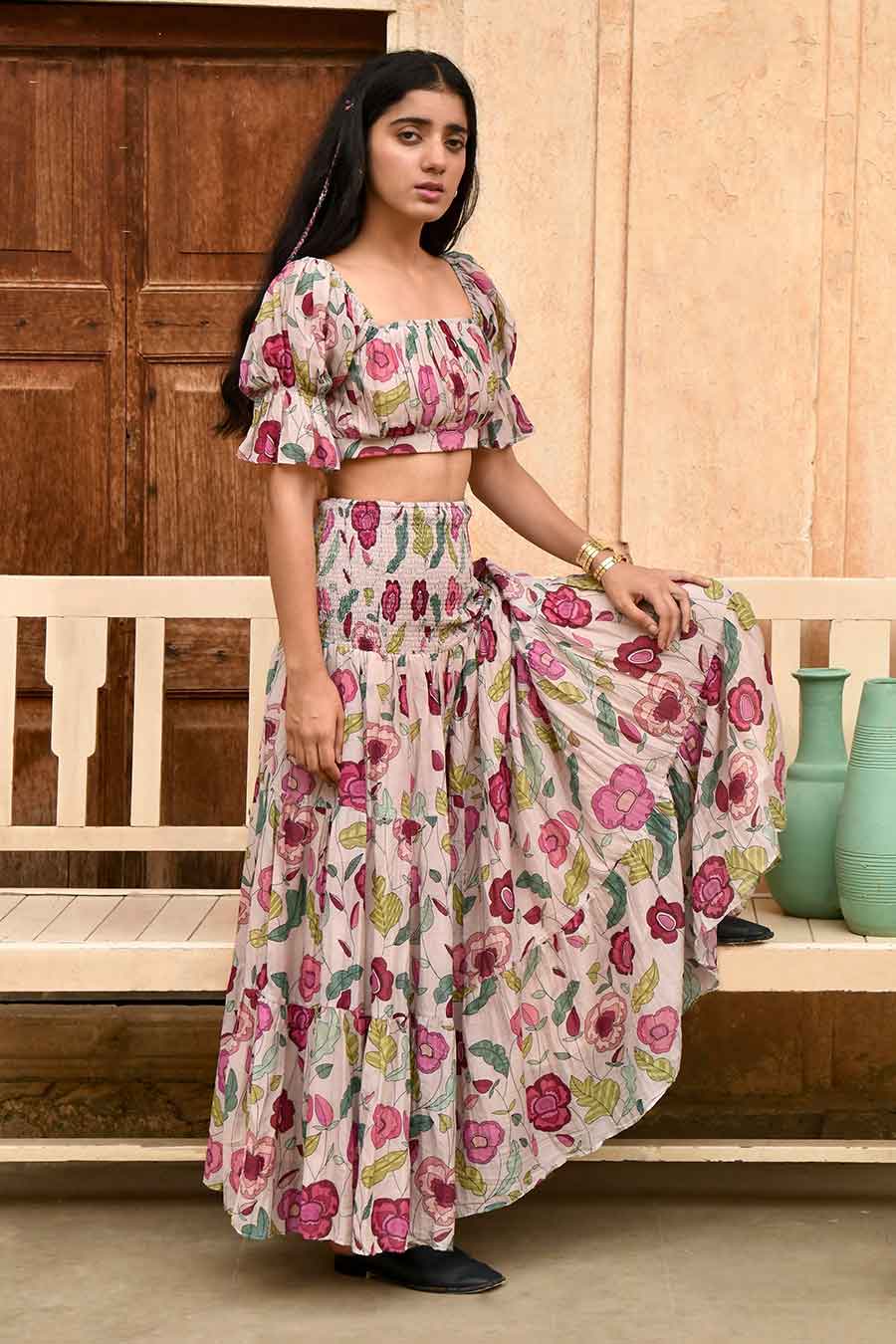 Harbor Grey Floral Print Co-Ord Set