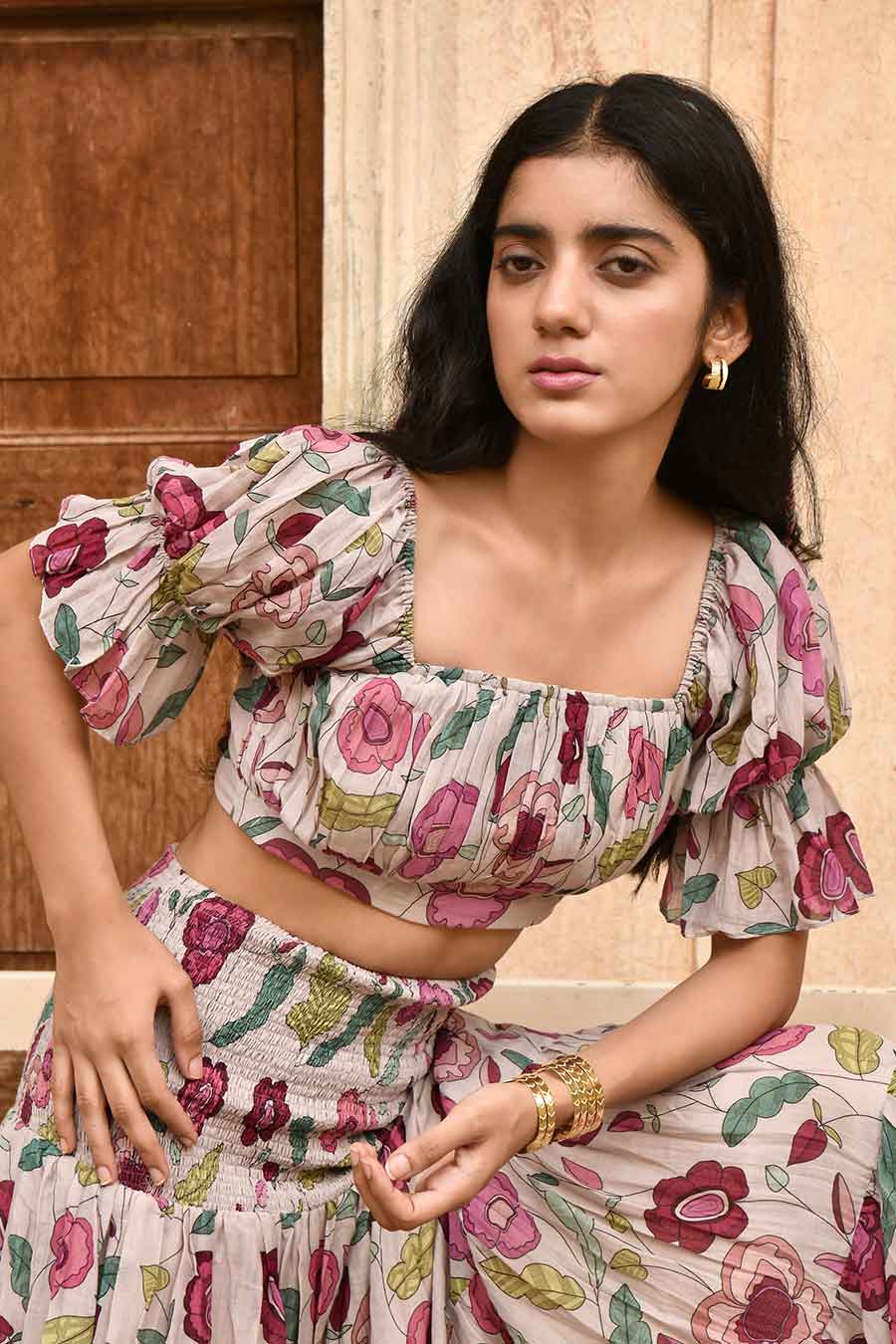 Harbor Grey Floral Print Co-Ord Set