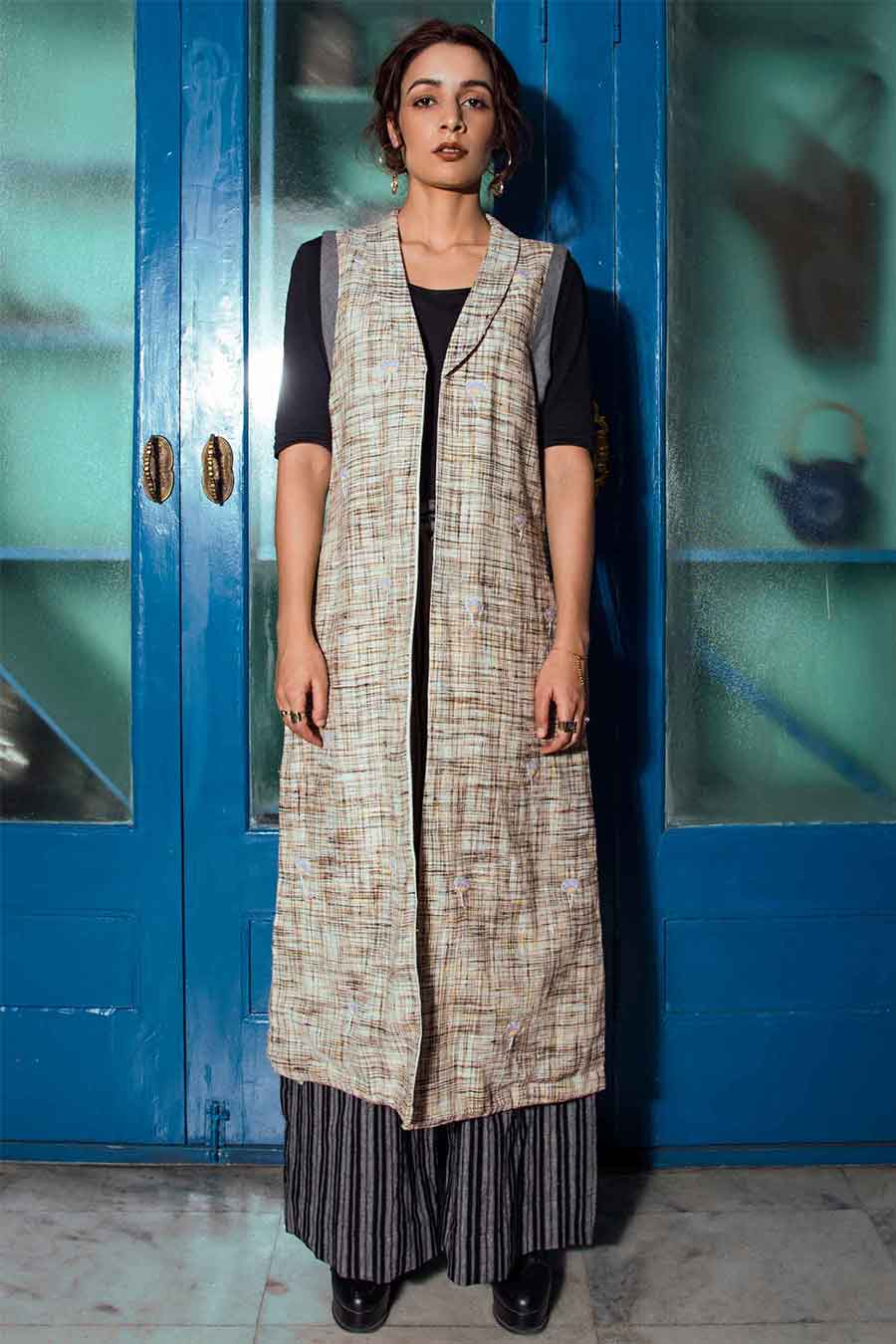 Handwoven Khadi Enbroidered Jacket