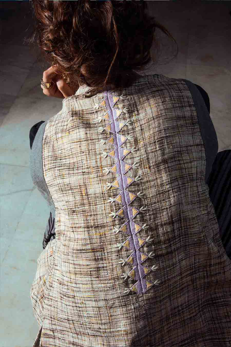 Handwoven Khadi Enbroidered Jacket