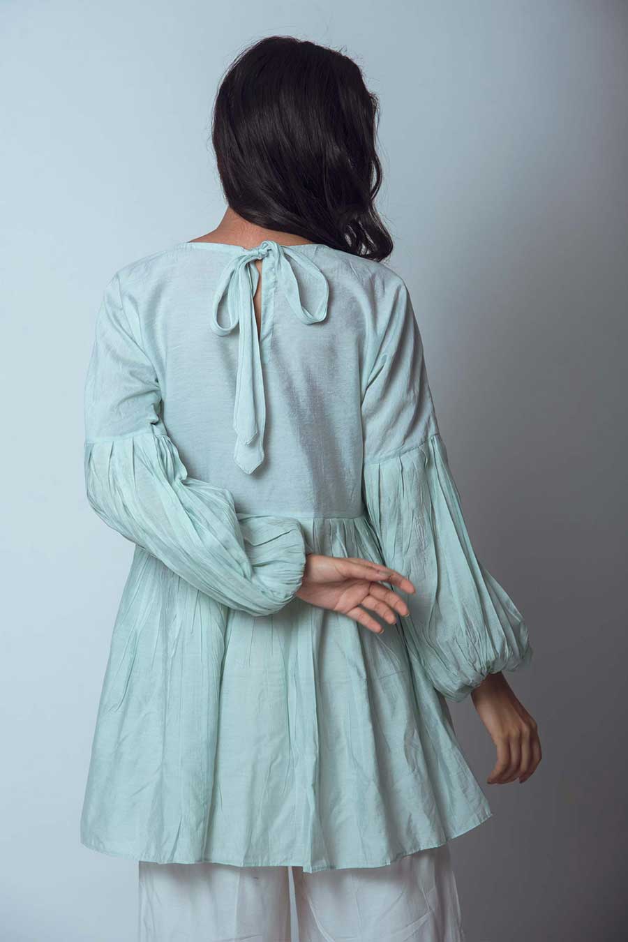 Pleated Mint Top