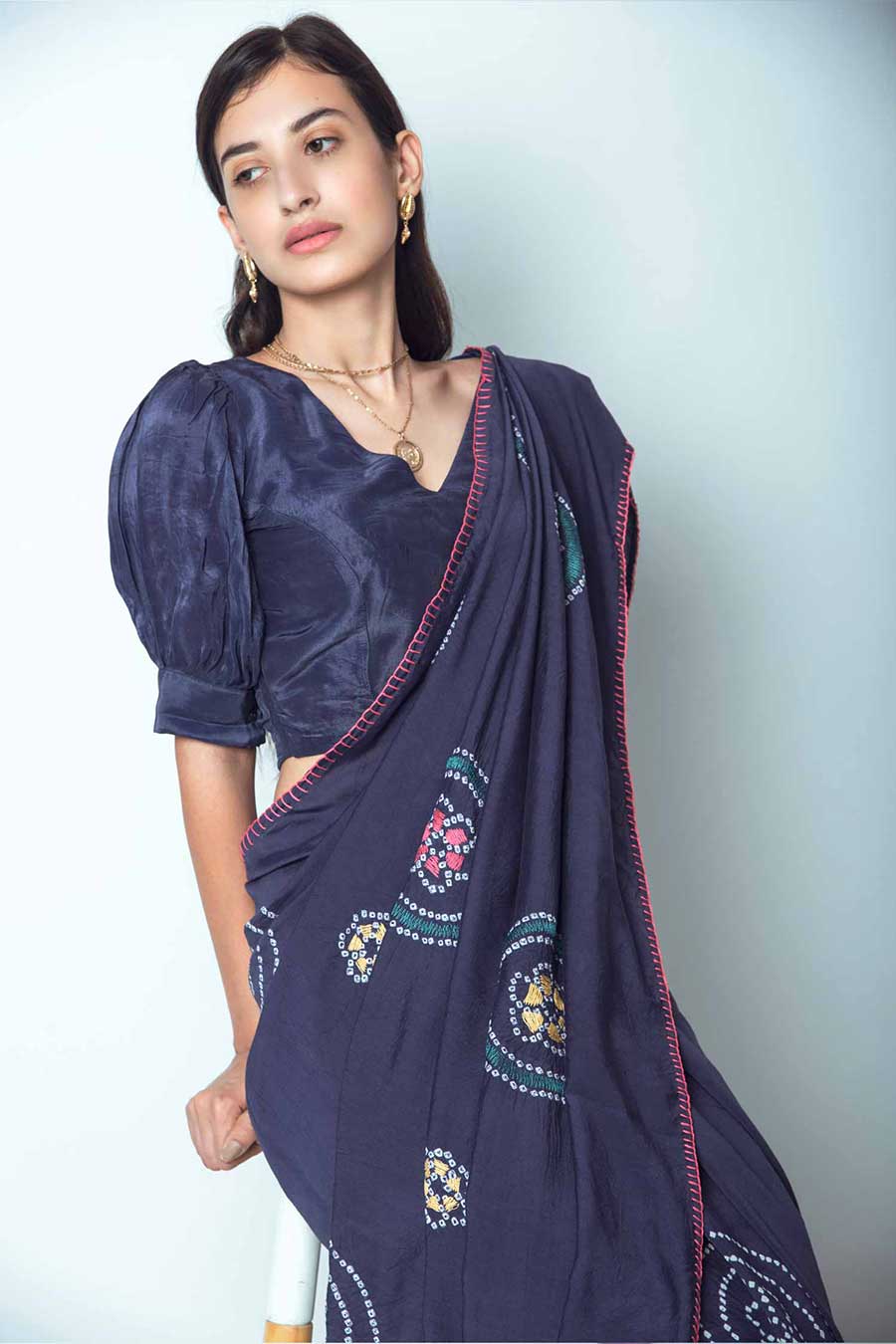 Bohemian Embroidered Saree Set