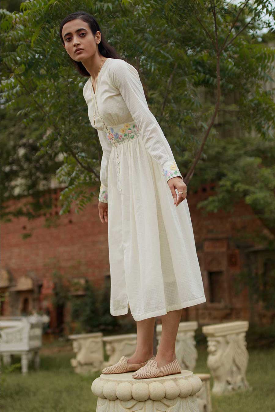 Organic Cotton White Handmade Dress